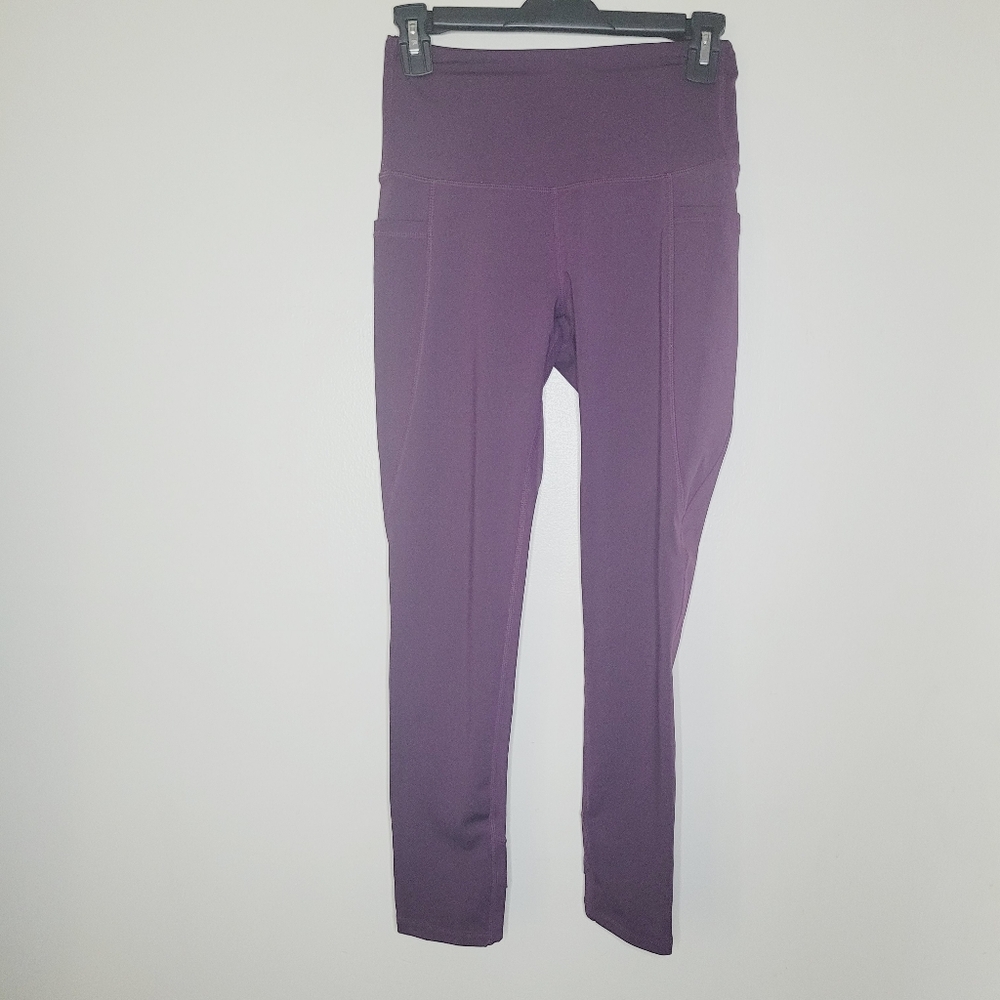LegEnd leggings Purple Women's Small High Waist Compression Pockets Gym Exercise